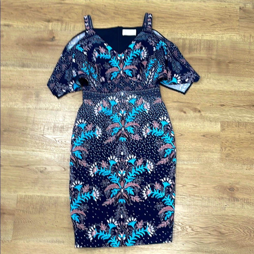 Peter Pilotto | Floral-Print Cloque Dress | Size: 4 (US)